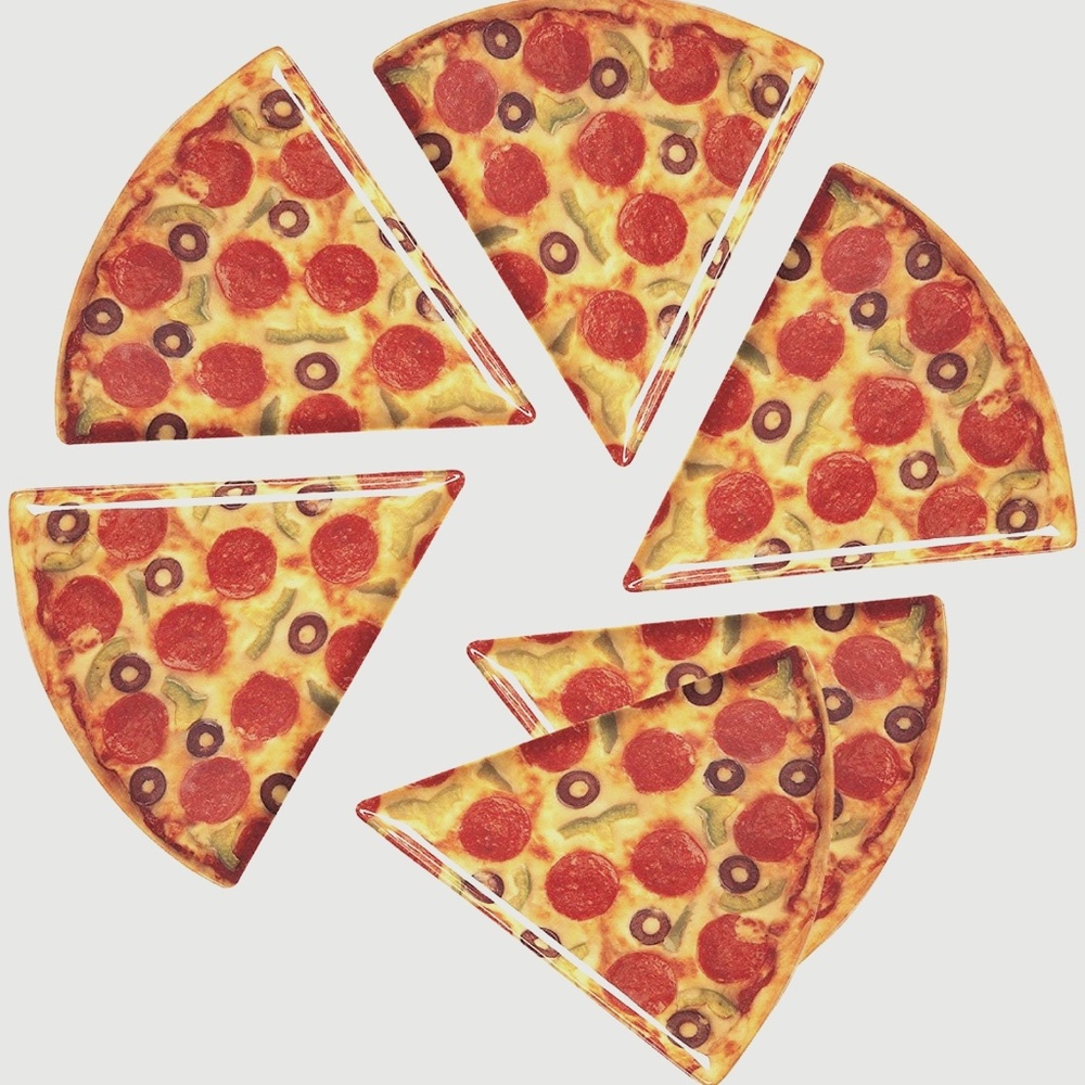 6-Piece Melamine 9 Inch Pizza Serving Plate in gift box